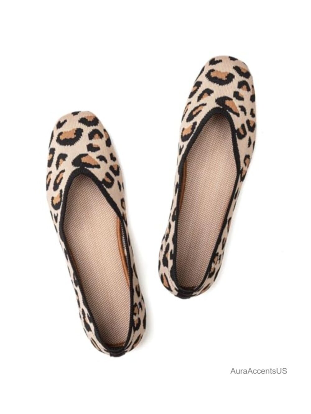 Knitted Square Toe Slip-On Ballet Flats Comfortable Work Dressy Shoes